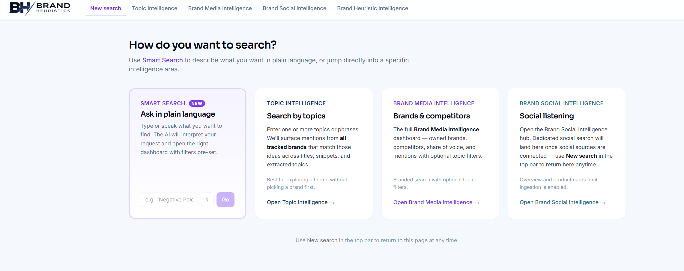 Brand Heuristics search hub
